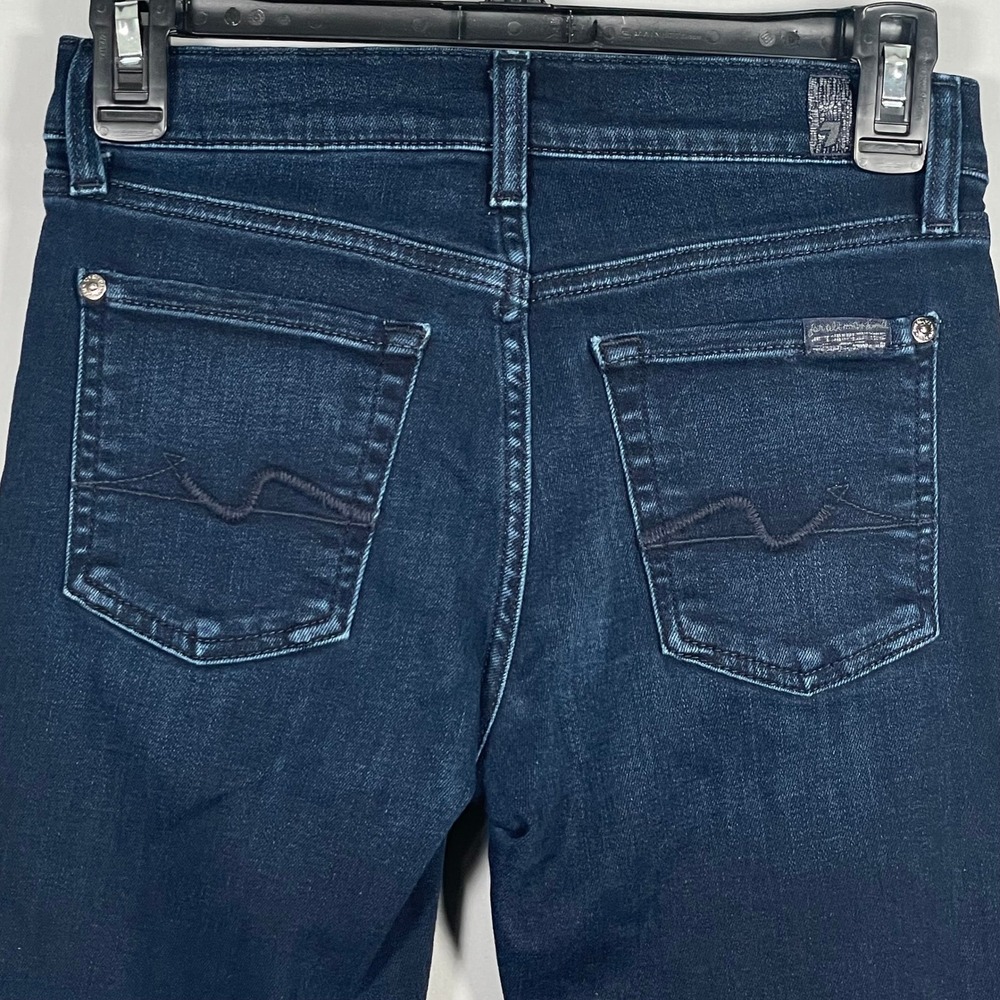 7 For All Mankind Roxanne Ankle Jeans Dark Wash Raw Hem 25‎ JUB538912B